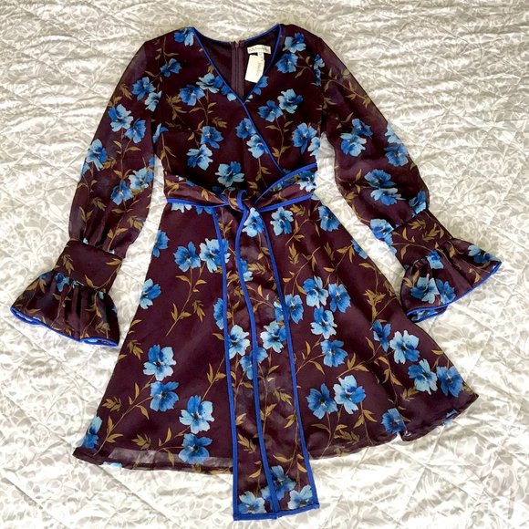 Neiman Marcus Floral Mini Dress 10 - Picture 2 of 6